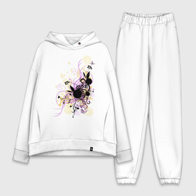 Женский костюм хлопок Oversize с принтом 2 rabbit in flowers в городе Новоалтайск,  |  | flowers | playboy | зайчик | плейбой | цветы