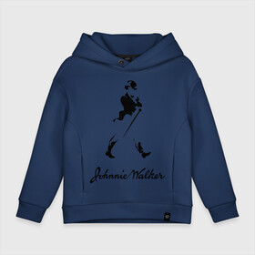 Детское худи Oversize хлопок с принтом Johnnie Walker (2) в городе Новоалтайск, френч-терри — 70% хлопок, 30% полиэстер. Мягкий теплый начес внутри —100% хлопок | боковые карманы, эластичные манжеты и нижняя кромка, капюшон на магнитной кнопке | johnnie walker | бар | бармен | виски | джонни уокер