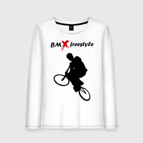 Женский лонгслив хлопок с принтом BMX freestyle (2) в городе Новоалтайск, 100% хлопок |  | moto gp | motokross | x fighters | мото | мотокросс | х файтерс | экстрим