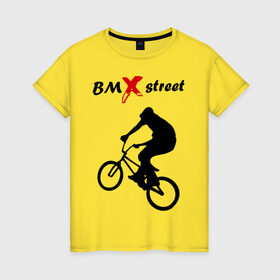 Женская футболка хлопок с принтом BMX street (2) в городе Новоалтайск, 100% хлопок | прямой крой, круглый вырез горловины, длина до линии бедер, слегка спущенное плечо | bmx | extreme | street | бмх | велик | велосипед | улица | уличная культура | экстрим