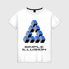 Женская футболка хлопок с принтом Simple illusion в городе Новоалтайск, 100% хлопок | прямой крой, круглый вырез горловины, длина до линии бедер, слегка спущенное плечо | simple illusion | обман зрения | оптический обман | оптический эффект | простая иллюзия