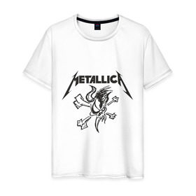 Мужская футболка хлопок с принтом Metallica (8) в городе Новоалтайск, 100% хлопок | прямой крой, круглый вырез горловины, длина до линии бедер, слегка спущенное плечо. | Тематика изображения на принте: металлика