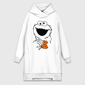 Платье-худи хлопок с принтом Cookie monsters   с печеньем в городе Новоалтайск,  |  | cookie monster | куки монстр | сезам | улица сезам