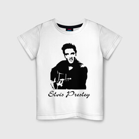 Детская футболка хлопок с принтом Elvis Presley (2) в городе Новоалтайск, 100% хлопок | круглый вырез горловины, полуприлегающий силуэт, длина до линии бедер | гитара