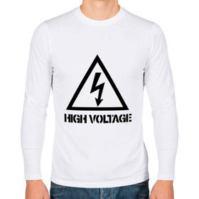 Мужской лонгслив хлопок с принтом High Voltage в городе Новоалтайск, 100% хлопок |  | high voltagehigh voltage | внимание | высокое напряжение | знак