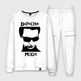 Мужской костюм хлопок с принтом Depeche Mode (2) в городе Новоалтайск, 100% хлопок | на свитшоте круглая горловина, мягкая резинка по низу. Брюки заужены к низу, на них два вида карманов: два “обычных” по бокам и два объемных, с клапанами, расположенные ниже линии бедра. Брюки с мягкой трикотажной резинкой на поясе и по низу штанин. В поясе для дополнительного комфорта — широкие завязки | depeche mode | депеш мод | карикатура depeche mode | карикатура депеш мод | фото depeche mode