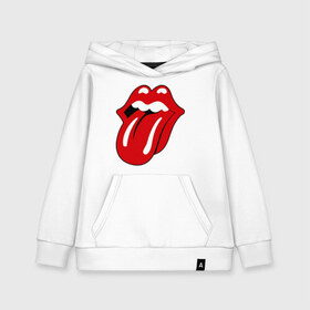 Детская толстовка хлопок с принтом Rolling Stones язык в городе Новоалтайск, 100% хлопок | Круглый горловой вырез, эластичные манжеты, пояс, капюшен | heavy metal | metal | rock | trash metal | губы | квартет | метал | рок | рок группа | рок группы | роллинг стоунз | трэш метал | хеви метал | язык