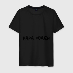Мужская футболка хлопок с принтом Papa Roach в городе Новоалтайск, 100% хлопок | прямой крой, круглый вырез горловины, длина до линии бедер, слегка спущенное плечо. | Тематика изображения на принте: papa roach | папа роач | рок