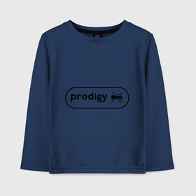 Детский лонгслив хлопок с принтом Prodigy лого с муравьем в городе Новоалтайск, 100% хлопок | круглый вырез горловины, полуприлегающий силуэт, длина до линии бедер | prodigy | логотип | продиджи | электронная музыка