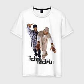 Мужская футболка хлопок с принтом Redman and Method Man в городе Новоалтайск, 100% хлопок | прямой крой, круглый вырез горловины, длина до линии бедер, слегка спущенное плечо. | Тематика изображения на принте: gangsta | gansta | hip | hop | rap | рэп | рэпчина | хип | хоп