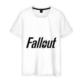 Мужская футболка хлопок с принтом Fallout в городе Новоалтайск, 100% хлопок | прямой крой, круглый вырез горловины, длина до линии бедер, слегка спущенное плечо. | fallout | логотип | постапокалиптические | радиация | фаллаут | фоллаут
