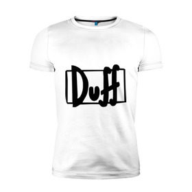 Мужская футболка премиум с принтом Duff в городе Новоалтайск, 92% хлопок, 8% лайкра | приталенный силуэт, круглый вырез ворота, длина до линии бедра, короткий рукав | simpsons | симпсоны | симсоны
