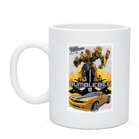 Кружка с принтом Bumblebee в городе Новоалтайск, керамика | объем — 330 мл, диаметр — 80 мм. Принт наносится на бока кружки, можно сделать два разных изображения | Тематика изображения на принте: bumblebee | transformers | трансформеры