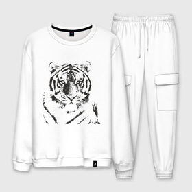 Мужской костюм хлопок Tiger (3): в городе Новоалтайск, 100% хлопок | на свитшоте круглая горловина, мягкая резинка по низу. Брюки заужены к низу, на них два вида карманов: два “обычных” по бокам и два объемных, с клапанами, расположенные ниже линии бедра. Брюки с мягкой трикотажной резинкой на поясе и по низу штанин. В поясе для дополнительного комфорта — широкие завязки | tiger | животные | тигр | хищник