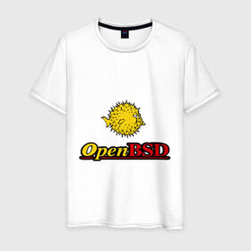 Мужская футболка хлопок с принтом Open BSD в городе Новоалтайск, 100% хлопок | прямой крой, круглый вырез горловины, длина до линии бедер, слегка спущенное плечо. | linux | openbsd | линукс | программа | софт