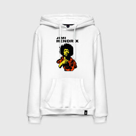 Мужская толстовка хлопок с принтом Jimi Hendrix in a red t-shirt в городе Новоалтайск, френч-терри, мягкий теплый начес внутри (100% хлопок) | карман-кенгуру, эластичные манжеты и нижняя кромка, капюшон с подкладом и шнурком | jimi hendrix in a red | rock | джими хендрикс | рок
