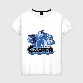 Женская футболка хлопок с принтом Casper в городе Новоалтайск, 100% хлопок | прямой крой, круглый вырез горловины, длина до линии бедер, слегка спущенное плечо | casper | каспер | мультик | привидение