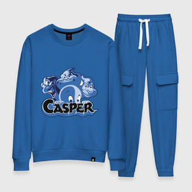 Женский костюм хлопок с принтом Casper в городе Новоалтайск, 100% хлопок | на свитшоте круглая горловина, мягкая резинка по низу. Брюки заужены к низу, на них два вида карманов: два 
