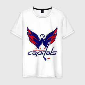 Мужская футболка хлопок с принтом Овечкин (Washington Capitals) в городе Новоалтайск, 100% хлопок | прямой крой, круглый вырез горловины, длина до линии бедер, слегка спущенное плечо. | национальная хоккейная лига | нхл