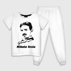 Детская пижама хлопок с принтом Nikola Tesla в городе Новоалтайск, 100% хлопок |  брюки и футболка прямого кроя, без карманов, на брюках мягкая резинка на поясе и по низу штанин
 | nikola tesla | знаменитая личность | знаменитость | никола тесла | портрет | тесла | ученый | физик