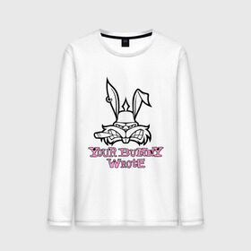 Мужской лонгслив хлопок с принтом Your Bunny Wrote в городе Новоалтайск, 100% хлопок |  | bunny | кролик | мат
