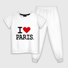 Детская пижама хлопок с принтом I love Paris в городе Новоалтайск, 100% хлопок |  брюки и футболка прямого кроя, без карманов, на брюках мягкая резинка на поясе и по низу штанин
 | i love | i love paris | европа | париж | франция | французский | я люблю париж