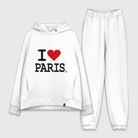 Женский костюм хлопок Oversize с принтом I love Paris в городе Новоалтайск,  |  | i love | i love paris | европа | париж | франция | французский | я люблю париж
