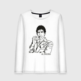 Женский лонгслив хлопок с принтом Аль Пачино (Scarface) в городе Новоалтайск, 100% хлопок |  | al pacino | scarface | актер | аль пачино | брайана де пальмы | голливуд | знаменитость | лицо со шрамом