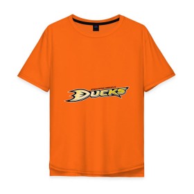 Мужская футболка хлопок Oversize с принтом Anaheim Ducks Selanne в городе Новоалтайск, 100% хлопок | свободный крой, круглый ворот, “спинка” длиннее передней части | Тематика изображения на принте: anaheim ducks | nxl | калифорния | нацинальная лига | нхл | сша | хокей | хоккей