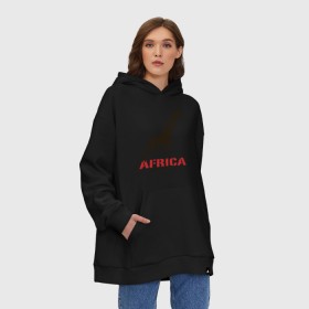 Худи SuperOversize хлопок с принтом Africa в городе Новоалтайск, 70% хлопок, 30% полиэстер, мягкий начес внутри | карман-кенгуру, эластичная резинка на манжетах и по нижней кромке, двухслойный капюшон
 | africa | giraffa | safari | африка | животные | жираф | сафари