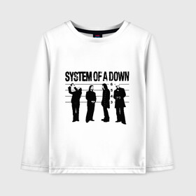 Детский лонгслив хлопок с принтом System of a Down музыканты в городе Новоалтайск, 100% хлопок | круглый вырез горловины, полуприлегающий силуэт, длина до линии бедер | system of a down | изображение system of a down | музыканты system of a down | силуэты system of a down