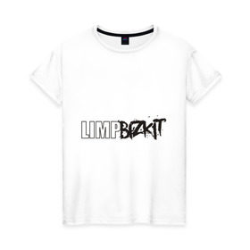Женская футболка хлопок с принтом Limpbizkit в городе Новоалтайск, 100% хлопок | прямой крой, круглый вырез горловины, длина до линии бедер, слегка спущенное плечо | limp bizkit | лим бизкит | лимбизкит | лого limpbizkit | логтип limpbizkit | надпись limpbizkit | рэп | символика limpbizkit