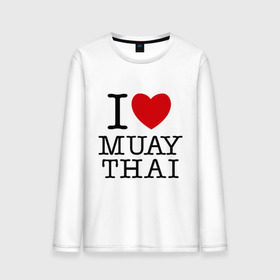 Мужской лонгслив хлопок с принтом I love Muay Thai в городе Новоалтайск, 100% хлопок |  | муай тай