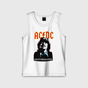 Детская майка хлопок с принтом AC DC - Lock up your daughters в городе Новоалтайск,  |  | ac dc | acdc | acds | acdsee | asds | heavy metal | metal | rock | trash metal | квартет | метал | рок | рок группа | рок группы | трэш метал | хеви метал | эйсидиси