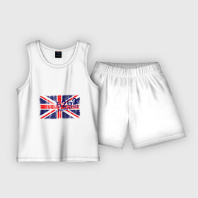 Детская пижама с шортами хлопок с принтом England Urban flag в городе Новоалтайск,  |  | Тематика изображения на принте: 5262 | england | gb | uk | urban style | англия | британия | британский флаг | великобритания | флаги