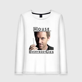 Женский лонгслив хлопок с принтом House idea в городе Новоалтайск, 100% хлопок |  | everybody lies | haus | house | все лгут | доктор | хауз | хаус | хью лори