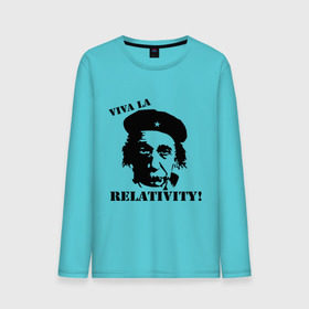 Мужской лонгслив хлопок с принтом Эйнштейн - Viva La Relativity! в городе Новоалтайск, 100% хлопок |  | че гевара