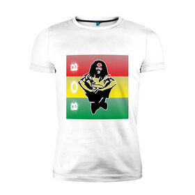 Мужская футболка премиум с принтом Bob Marley (3) в городе Новоалтайск, 92% хлопок, 8% лайкра | приталенный силуэт, круглый вырез ворота, длина до линии бедра, короткий рукав | bob | bob marley | reggae | боб марли | музыка | раста | растаманские | регги