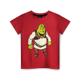 Детская футболка хлопок с принтом Shrek (3) в городе Новоалтайск, 100% хлопок | круглый вырез горловины, полуприлегающий силуэт, длина до линии бедер | Тематика изображения на принте: shrek | шрек