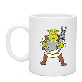 Кружка с принтом Shrek (6) в городе Новоалтайск, керамика | объем — 330 мл, диаметр — 80 мм. Принт наносится на бока кружки, можно сделать два разных изображения | Тематика изображения на принте: shrek | осел | шрек