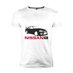 Мужская футболка премиум с принтом Nissan GTR в городе Новоалтайск, 92% хлопок, 8% лайкра | приталенный силуэт, круглый вырез ворота, длина до линии бедра, короткий рукав | Тематика изображения на принте: nissan | nissan gtr | авто | автомобиль | машины | нисан | нисанчик | ниссан | тачки
