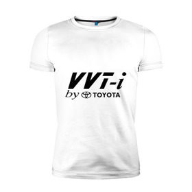Мужская футболка премиум с принтом VVT-I в городе Новоалтайск, 92% хлопок, 8% лайкра | приталенный силуэт, круглый вырез ворота, длина до линии бедра, короткий рукав | timing with intelligence | toyota | variable valve | variable valve timing with intelligence | vvt i | тойота