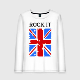 Женский лонгслив хлопок с принтом Rock it в городе Новоалтайск, 100% хлопок |  | asds | britain | english | heavy metal | metal | rock | trash metal | англия | британия | британский флаг | метал | металл | рок | трэш метал | хеви метал