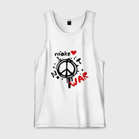 Мужская майка хлопок с принтом Peace. Make love not war в городе Новоалтайск, 100% хлопок |  | хиппи