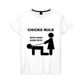 Женская футболка хлопок с принтом Boys make good pets в городе Новоалтайск, 100% хлопок | прямой крой, круглый вырез горловины, длина до линии бедер, слегка спущенное плечо | бойфренд | девочки | девчонки | любовь | отношения | ошейник | парень | поводок | рулят