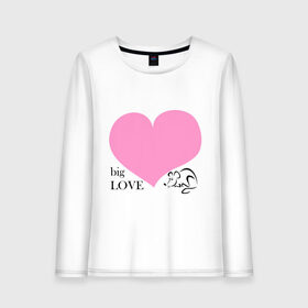 Женский лонгслив хлопок с принтом Big Love в городе Новоалтайск, 100% хлопок |  | love | большая | любовь | сердечко | сердце