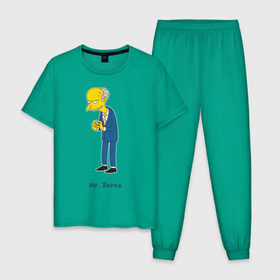 Мужская пижама хлопок с принтом Mr. Burns (The Simpsons) в городе Новоалтайск, 100% хлопок | брюки и футболка прямого кроя, без карманов, на брюках мягкая резинка на поясе и по низу штанин
 | burns | simpsons | симпсоны | симсоны