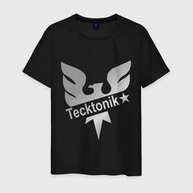 Мужская футболка хлопок с принтом Tecktonik Silver в городе Новоалтайск, 100% хлопок | прямой крой, круглый вырез горловины, длина до линии бедер, слегка спущенное плечо. | dance | tecktonick | tecktonik | tektonic | tektonik | клуб | танцевать | тектоник | тиктоник