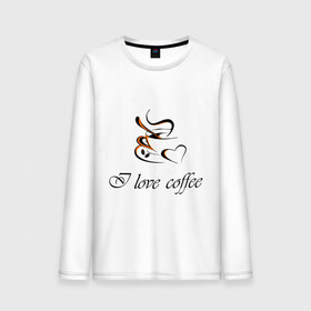 Мужской лонгслив хлопок с принтом I love coffee в городе Новоалтайск, 100% хлопок |  | coffee | капучино | кофе | люблю кофе | чашка | эспрессо