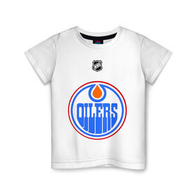 Детская футболка хлопок с принтом Edmonton Oilers-Khabibulin 35 в городе Новоалтайск, 100% хлопок | круглый вырез горловины, полуприлегающий силуэт, длина до линии бедер | Тематика изображения на принте: edmonton oilers | edmonton oilers khabibulin 35национальная лига | nhl | нхл | хокей | хоккей | хоккейный клуб | эмонтон ойлерс